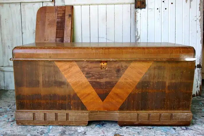 old waterfall cedar chest to paint made by Cavalier
