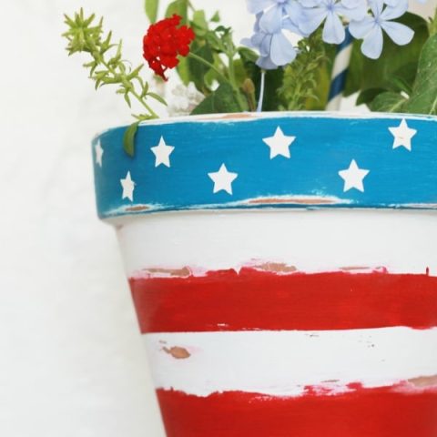 stars and stripes flower pot diy