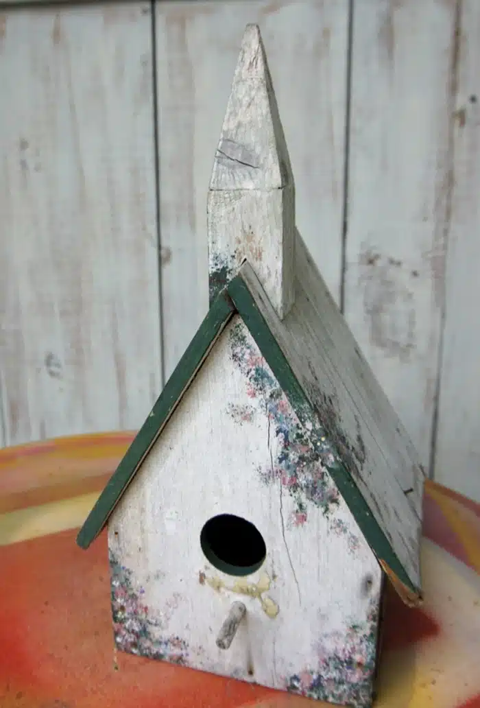 trash to treasure birdhouse ready for a shabby chic makeover
