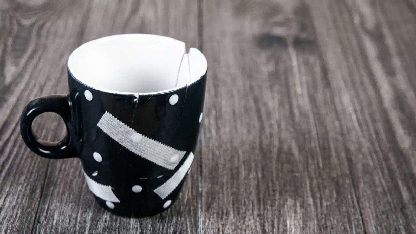 Broken coffee cup