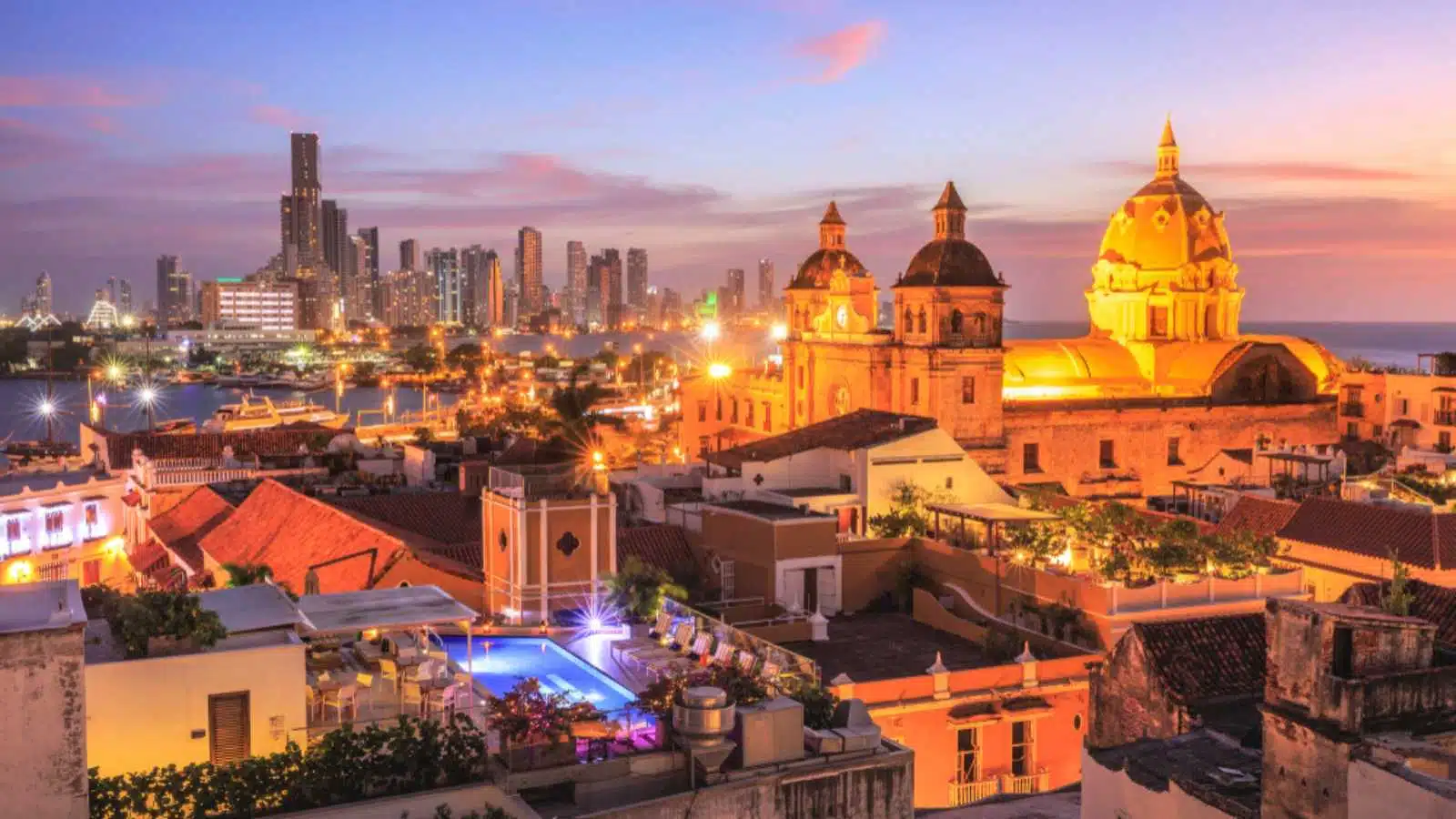 Night View of Cartagena de Indias, Colombia