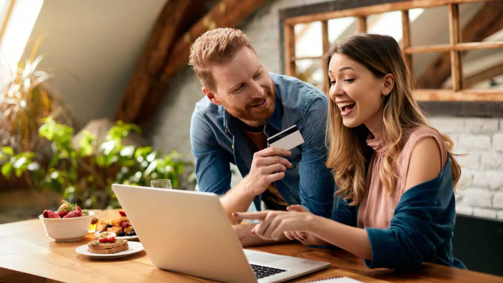 Couples shopping online