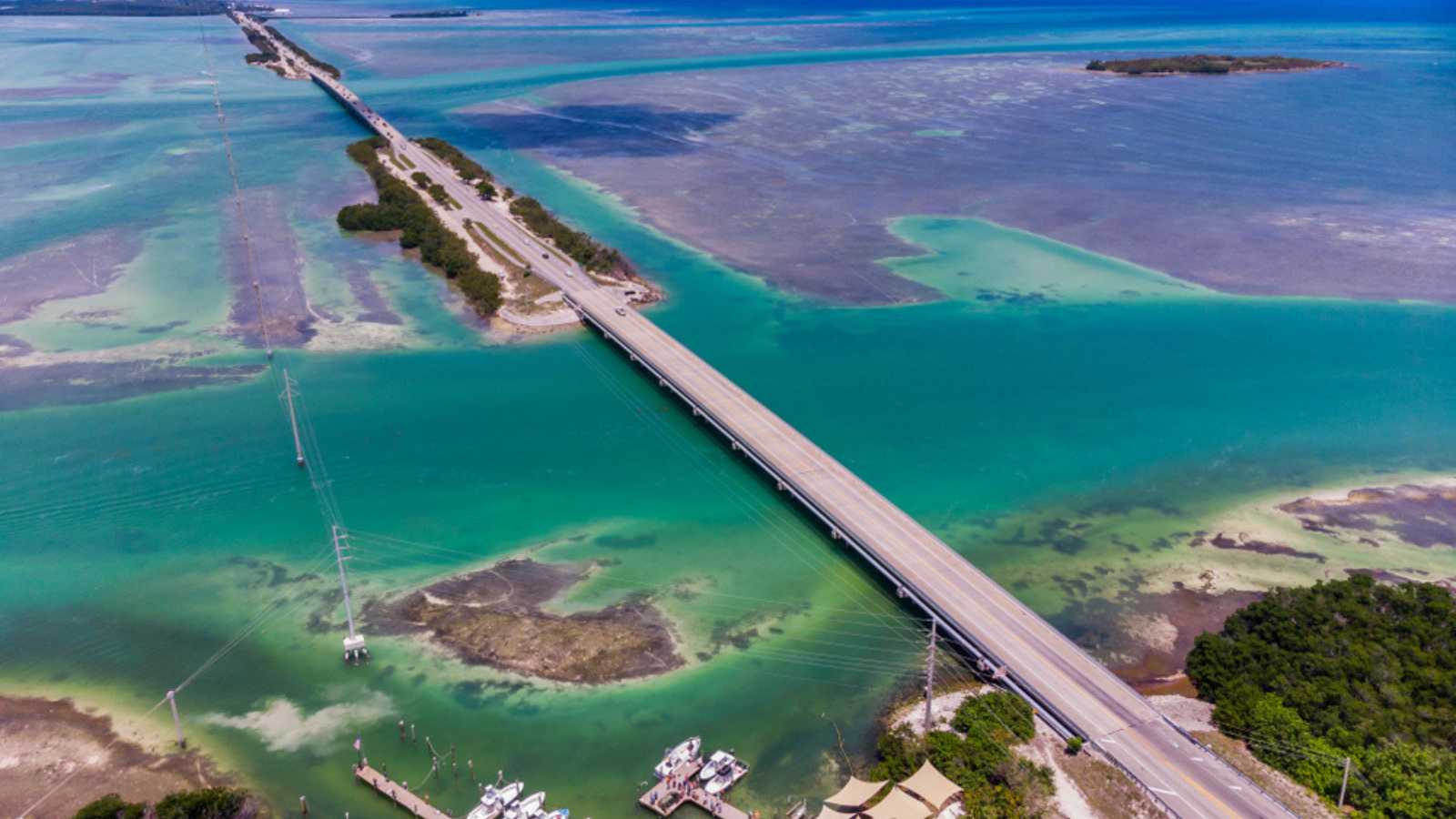 Aerial shot of U.S. route 1, Key West , Florida
