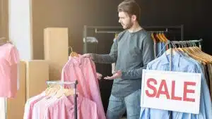 Man buying clothes.