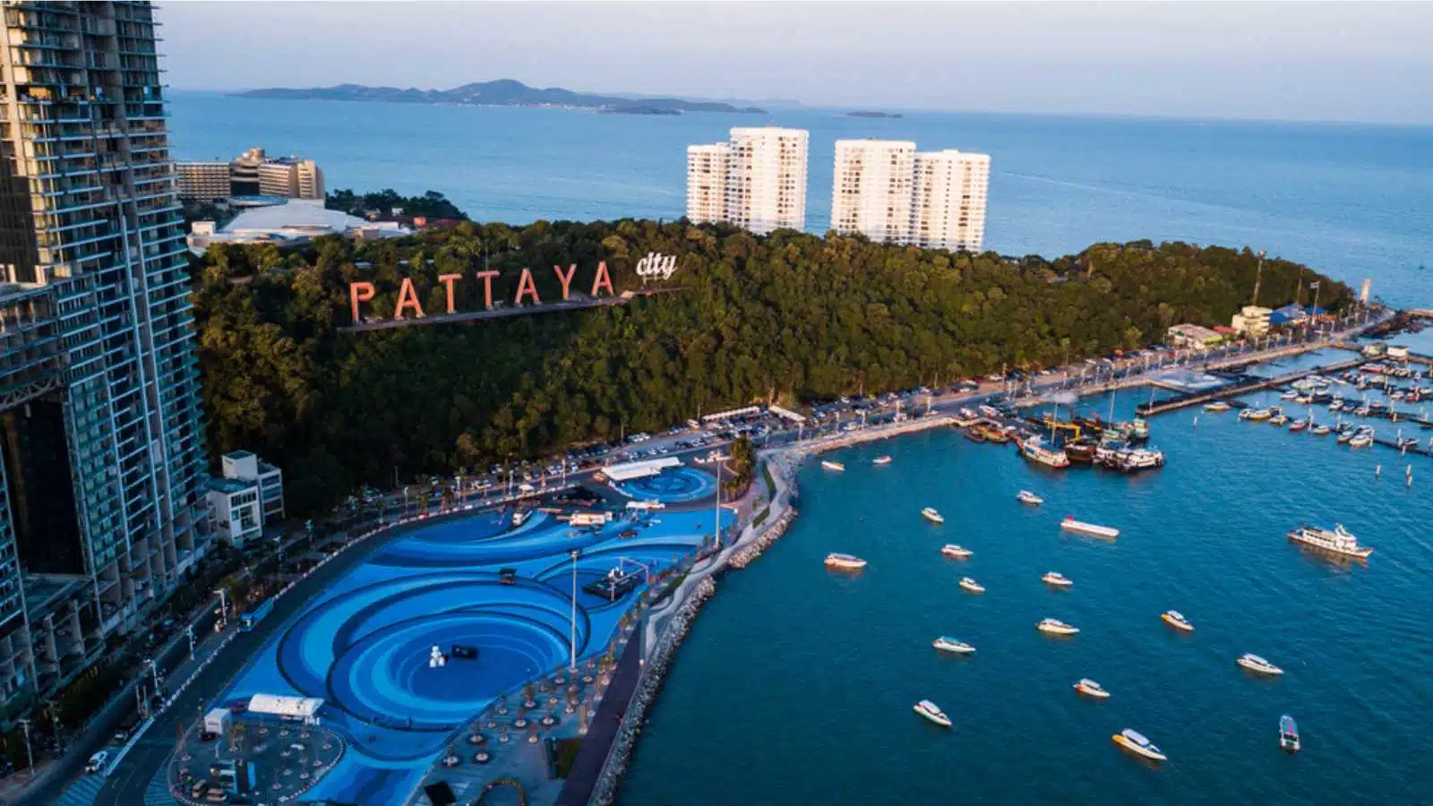 Aerial view of Pattaya , Thailand .