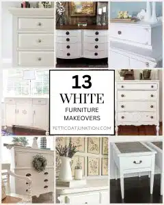 feature image collage white painted furniture with text