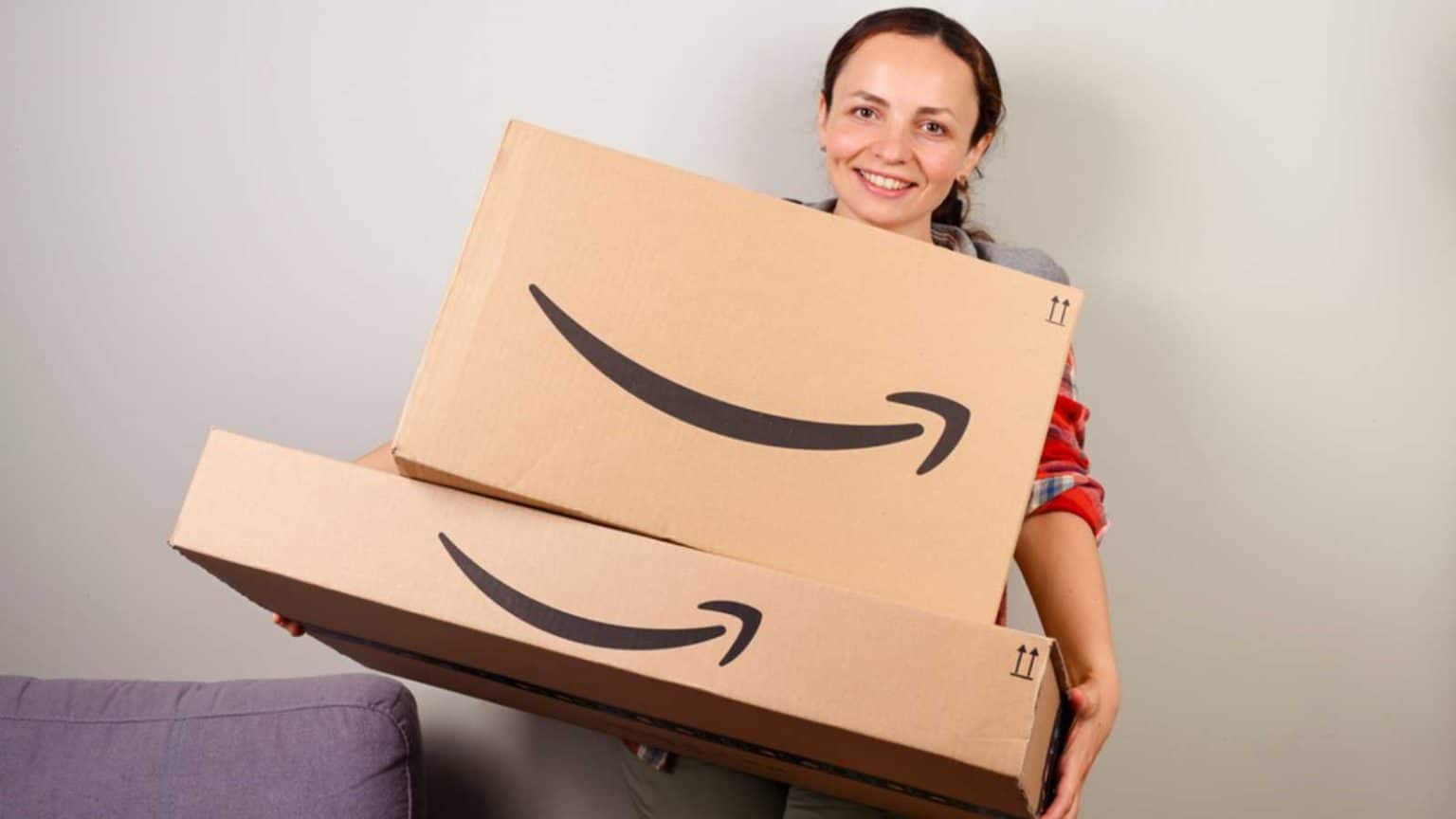 Woman buying from Amazon
