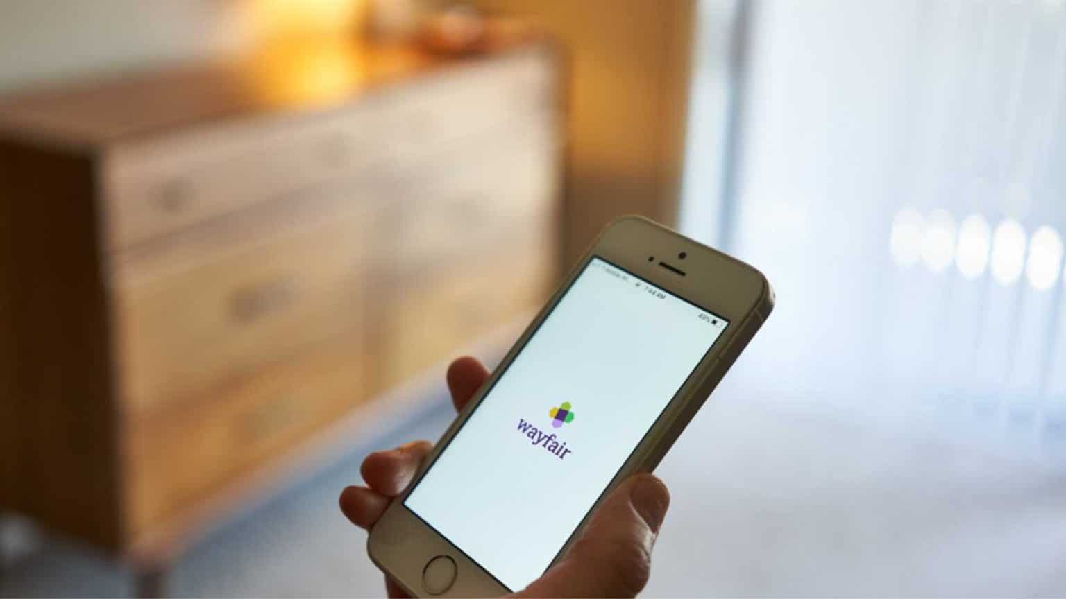 Woman buying from Wayfair