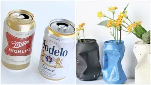 repurpose aluminum cans into vases