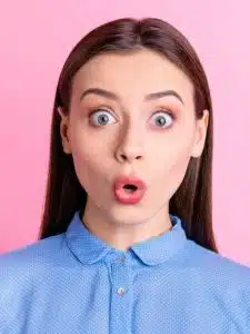 Woman gasping.