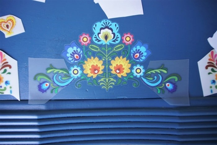 deciding on best placement design for floral rub on transfers