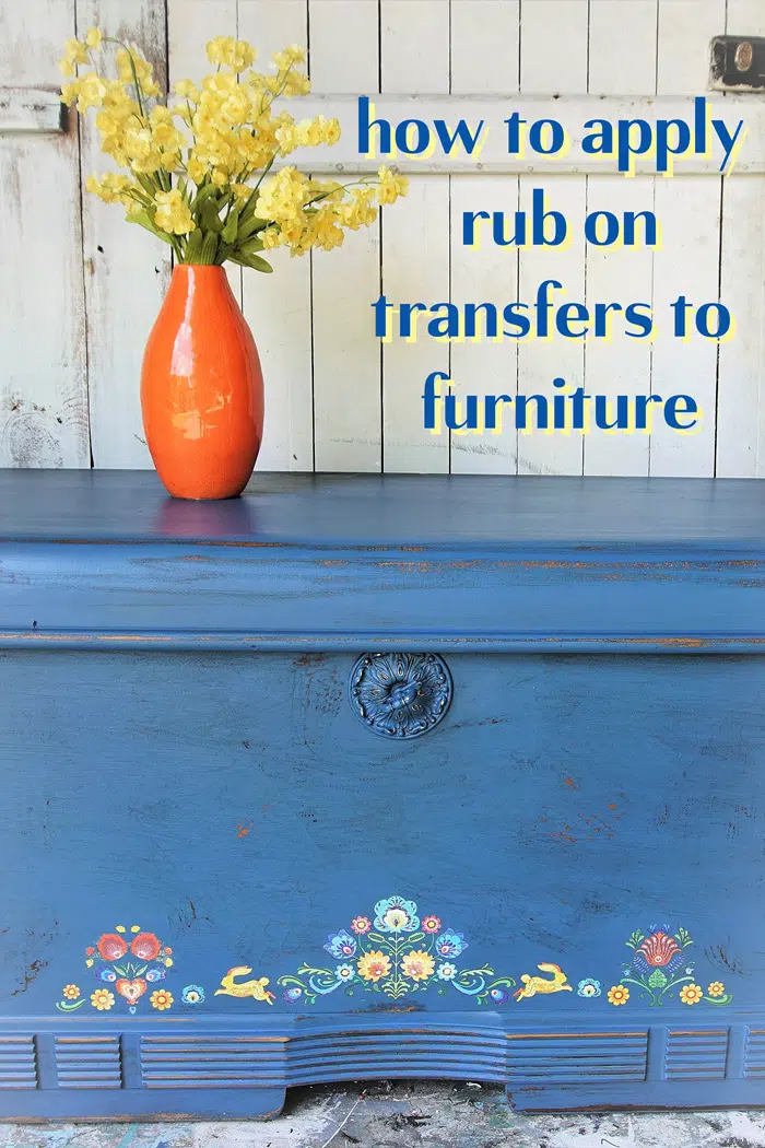 how to apply rub on transfers to furniture