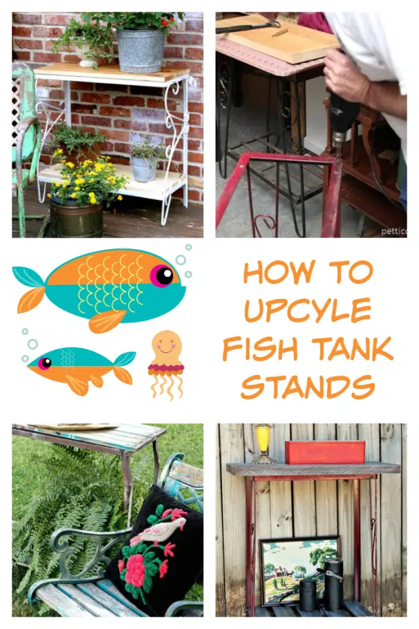 how to upcycle an aquarium stand or fish tank stand into a table.