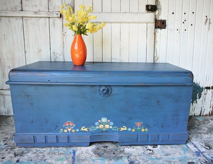 painted furniture with floral transfer design from re-design by prima