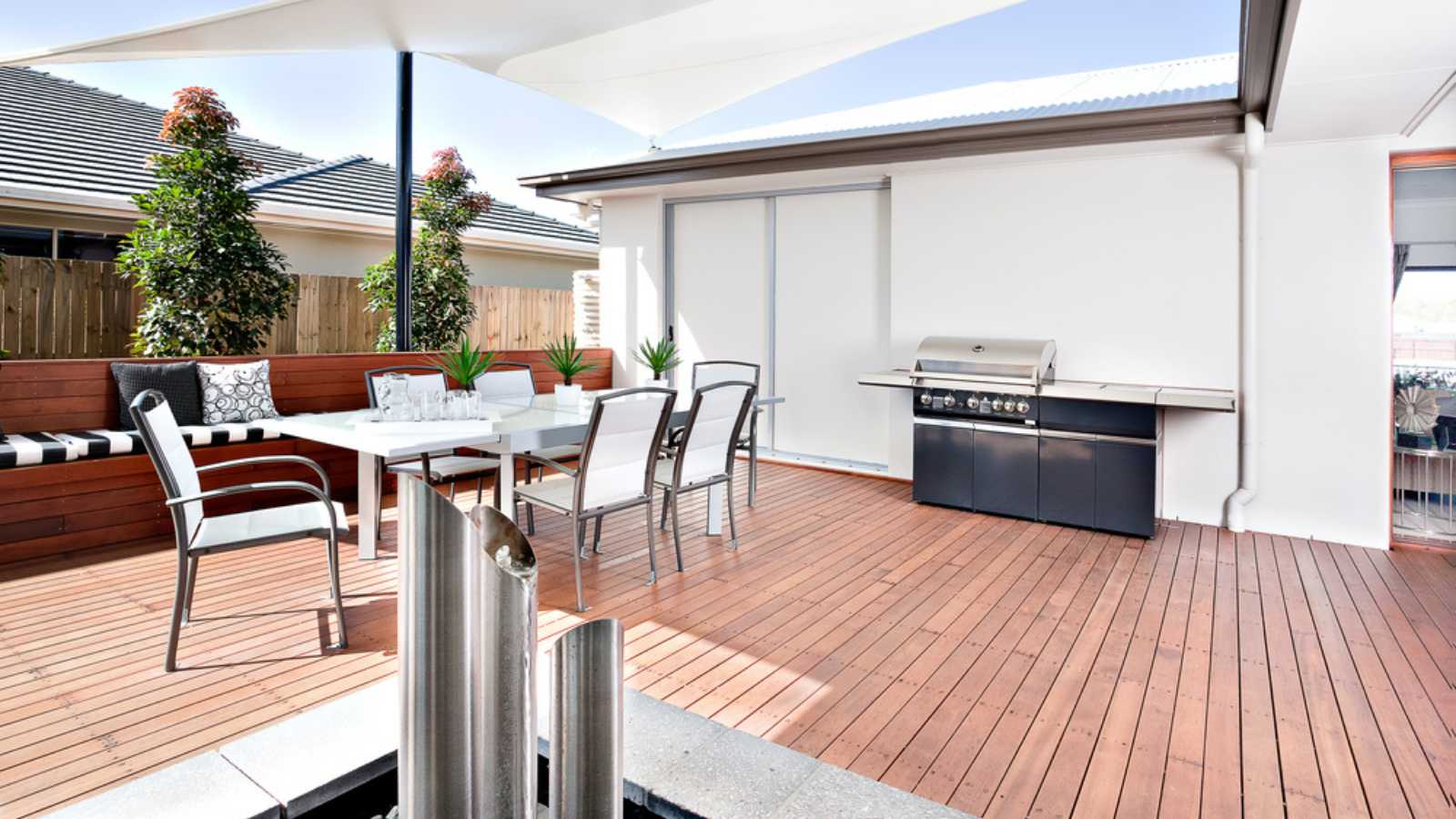 Patio with wood work