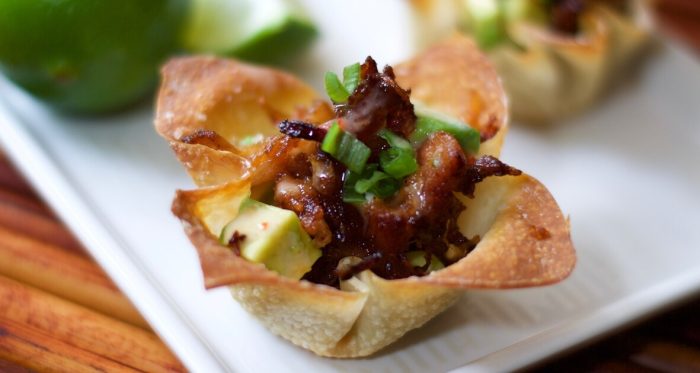 13 Wonton Cup Appetizers Shrimp Sausage Chicken And More   Pork Belly FB 700x373 