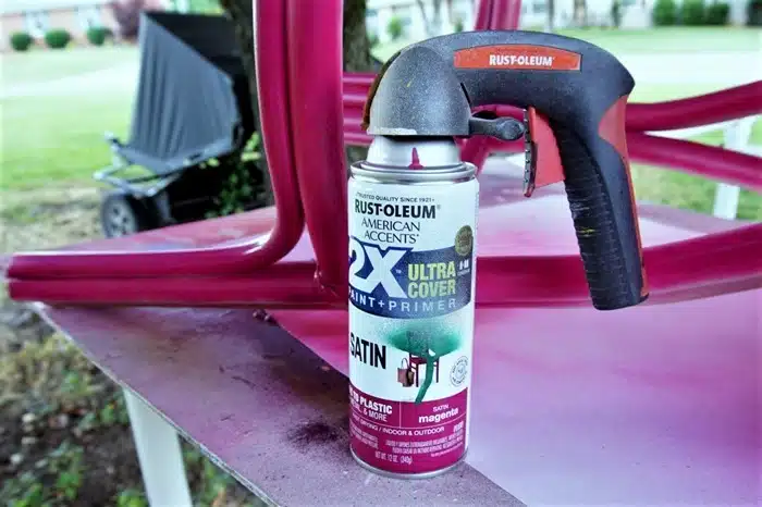 Rustoleum Spray Paint Magenta color for painting furniture