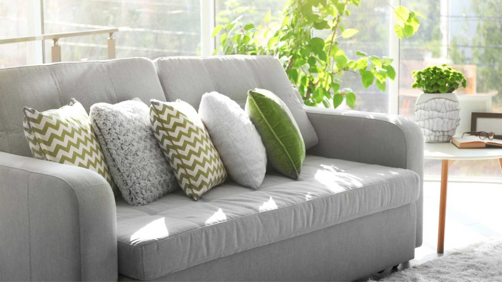 Sofa with pillows