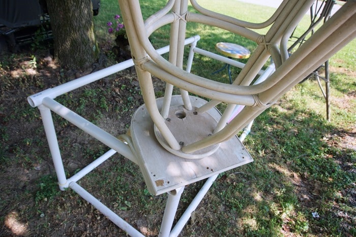 begin painting chairs and stools from the bottom 