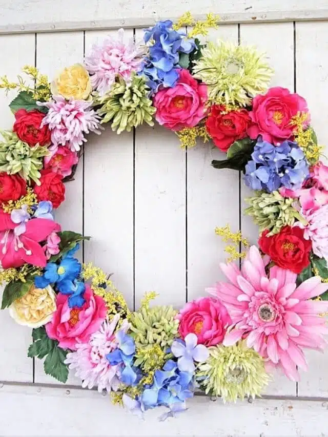HOW TO MAKE A MULTI-FLOWER MULTI-COLOR SUMMER WREATH Story