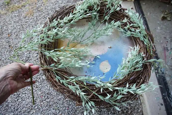 greenery on wreath