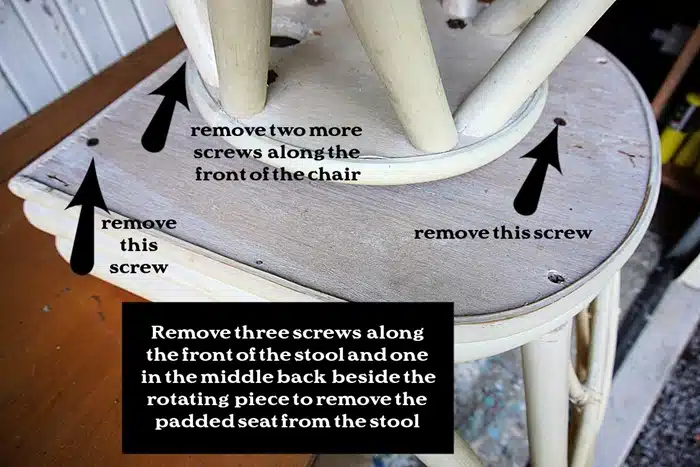 how to remove the seat from a bar stool