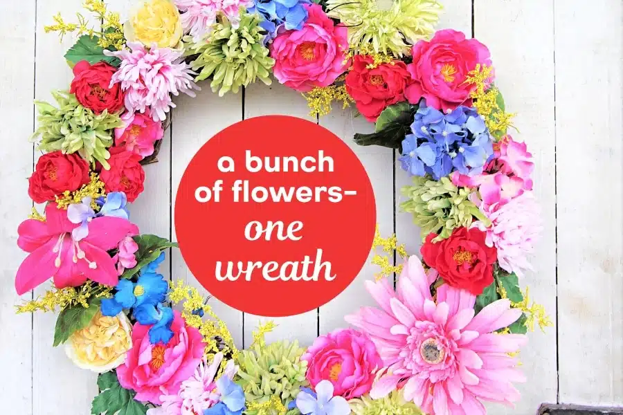 How to Make A Multi-Flower Multi-Color Summer Wreath