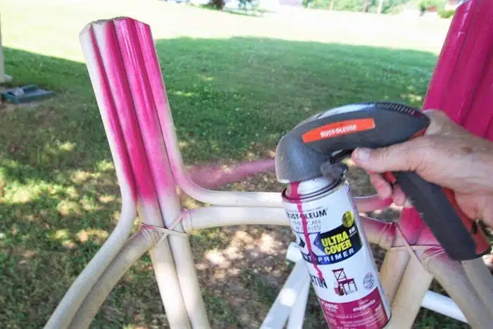 spray paint furniture with Rustoleum Spray Paint color Magenta