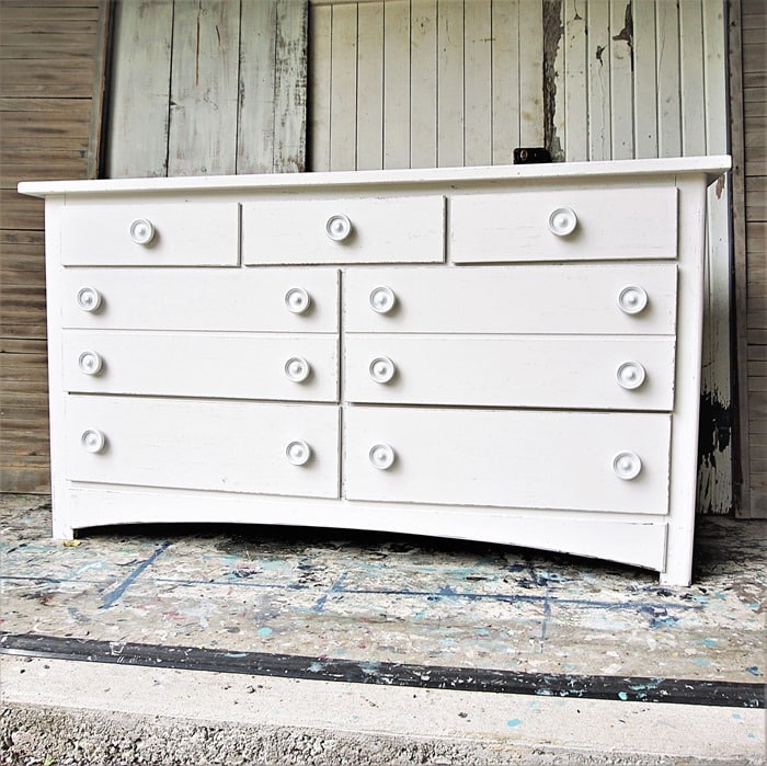 How To Paint A Free Dresser With White Latex Paint