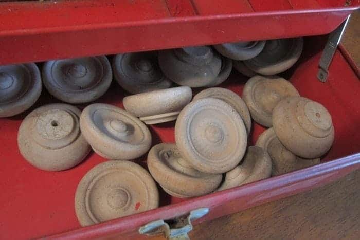 wood knobs from the junk shop