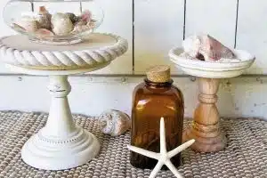 DIY Coastal Decor Display Stands with nautical rope detail