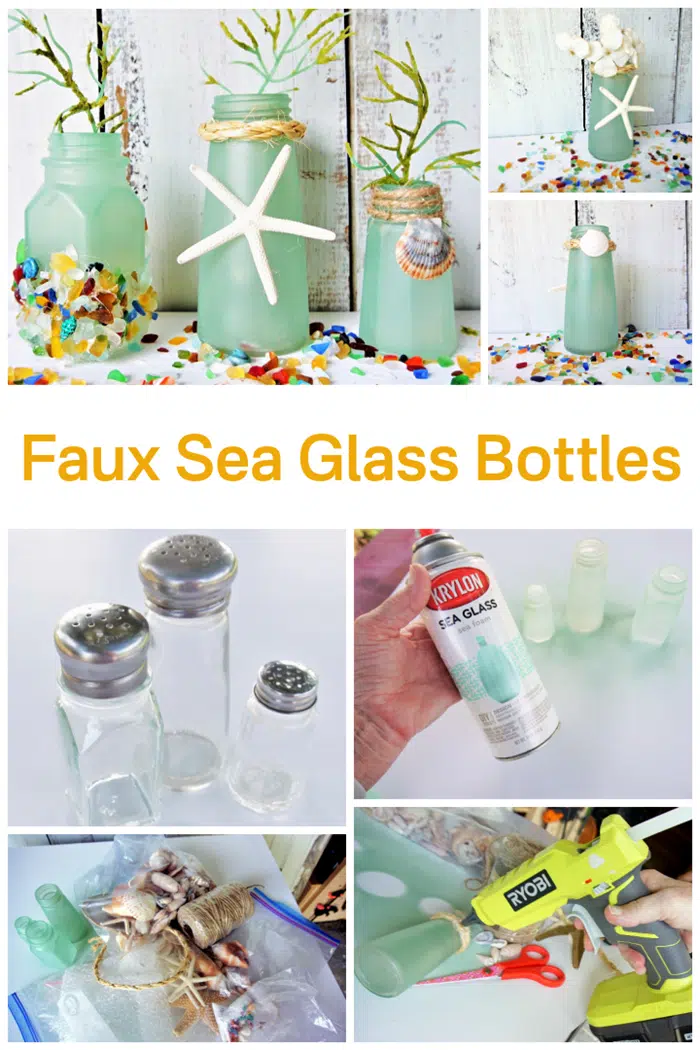 Faux Sea Glass Bottles