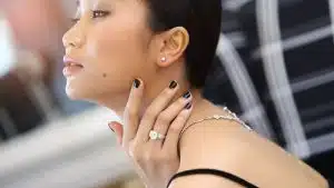 woman wearing beautiful diamond ring
