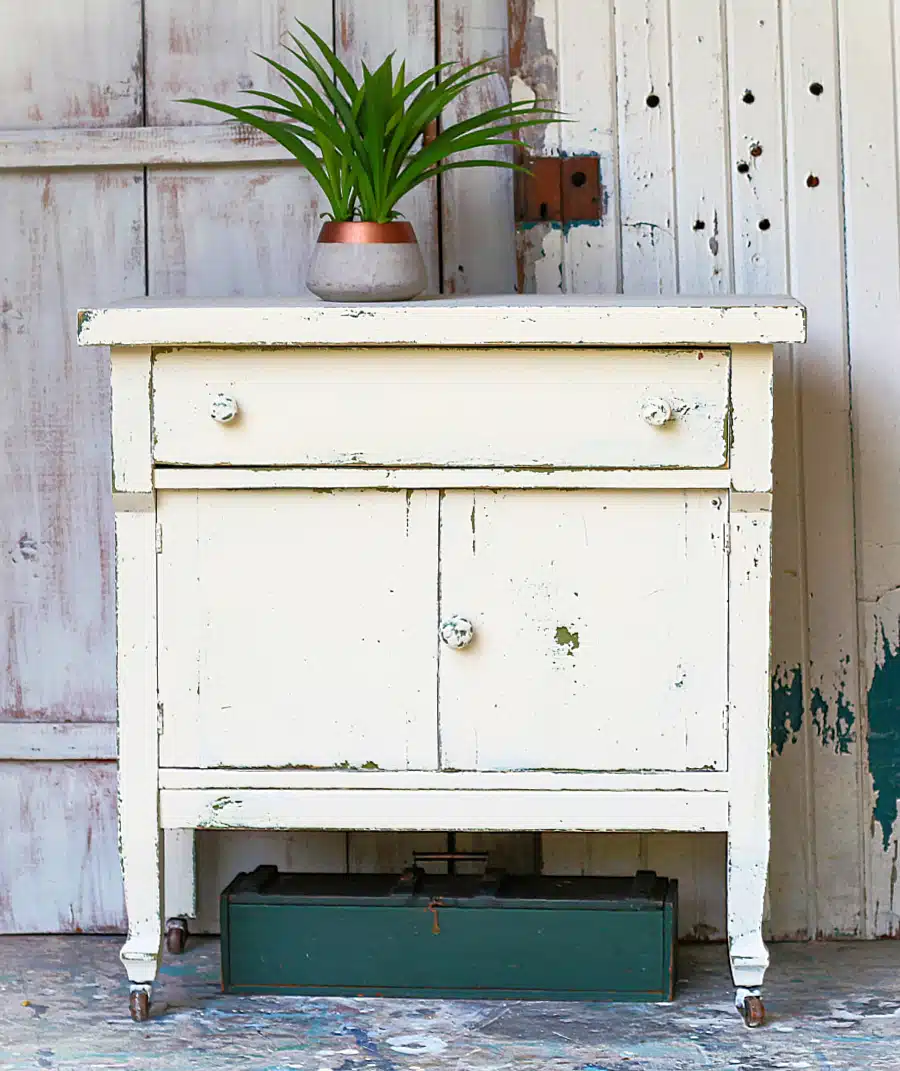 painted furniture layered with Dixie Belle paint chalk finish