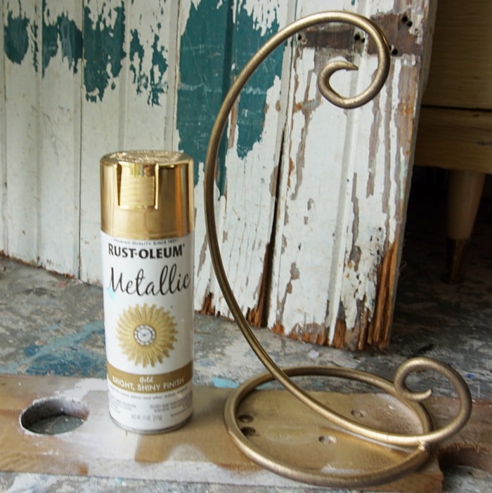 spray paint with Rustoleum Metallic Spray Paint