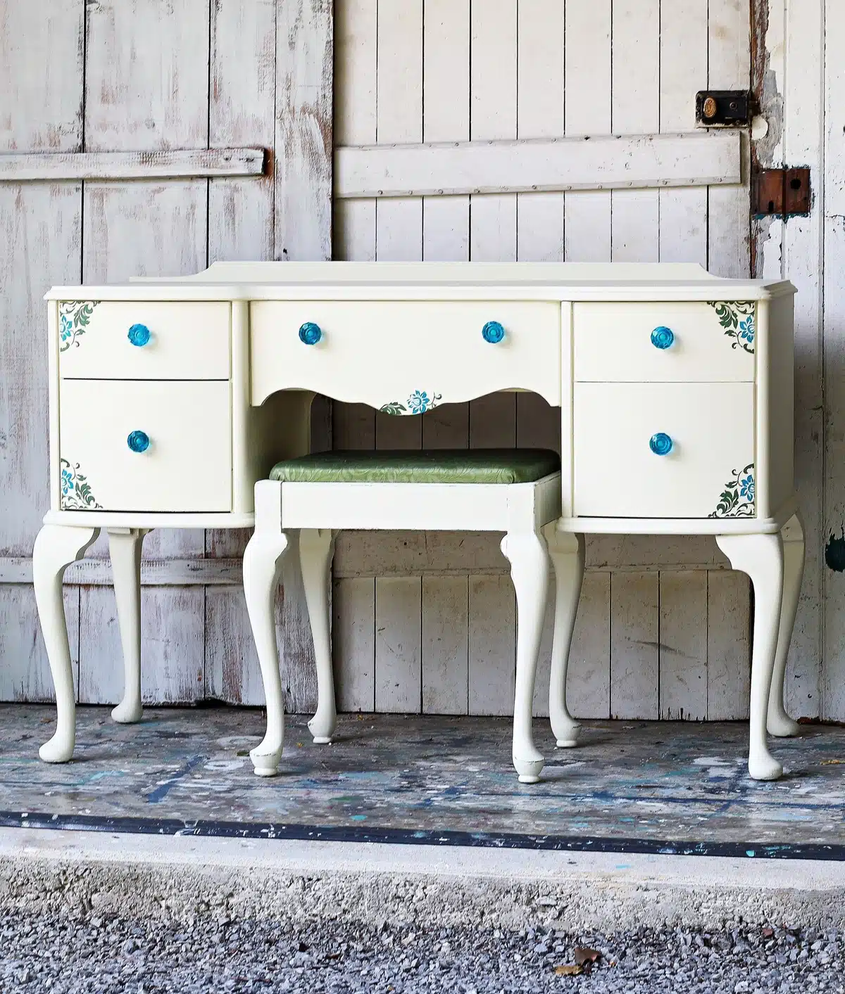 vintage desk DIY paint makeover with Dixie Belle Paint