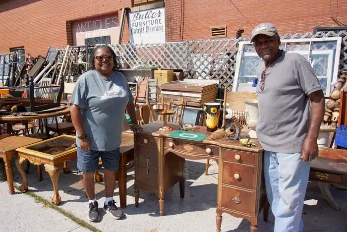 Mr Raymond Butler and his sister Ms Francis at Butler's Antiques My Favorite Junk Shop in Hopkinsville Ky