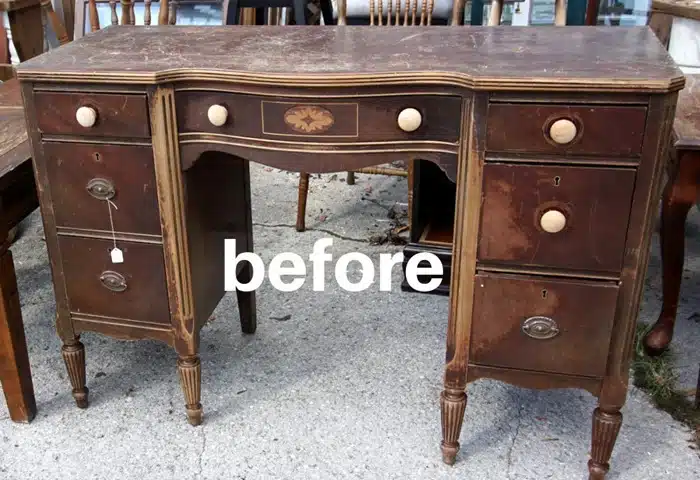 Painted Desk With An Antique Chalk Finish