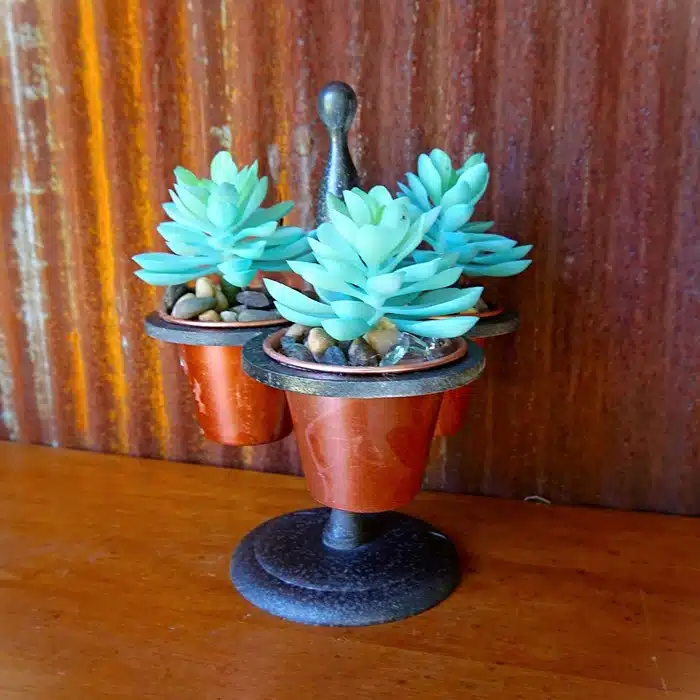 how to upcycle a three cup condiment stand holder into a succulent planter
