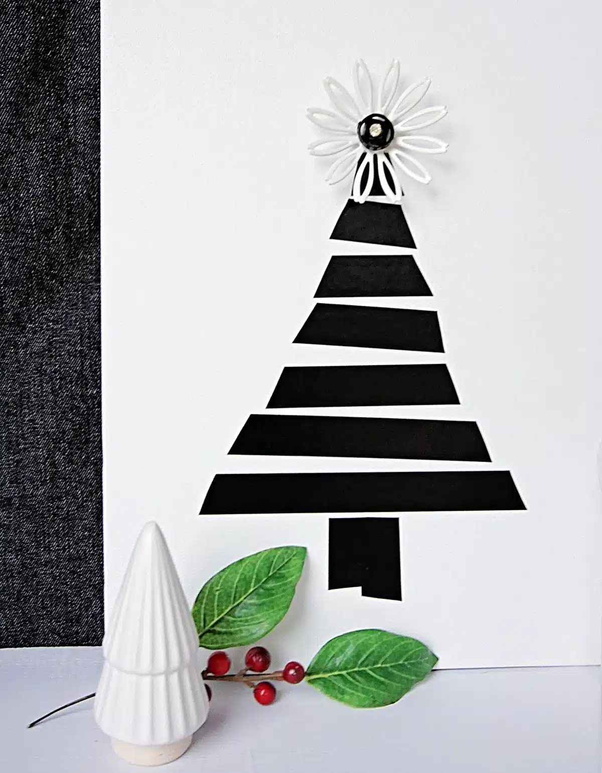 Simple Christmas Decor Made With Black Electrical Tape
