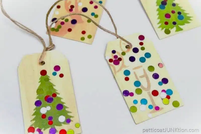 DIY gift tag Christmas ornaments