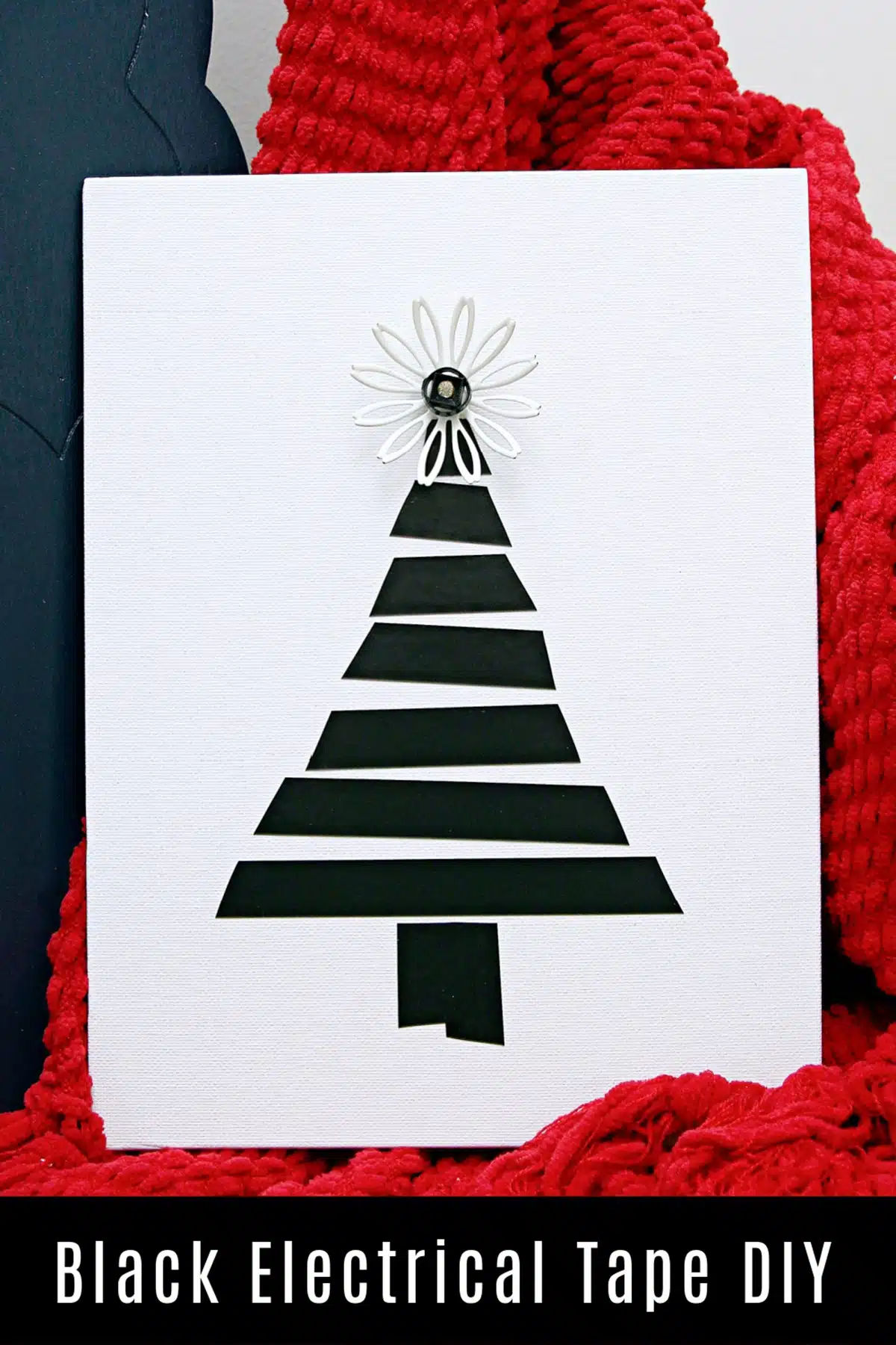 black electrical tape Christmas DIY project