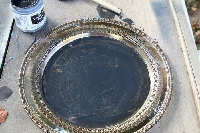 make a silver plate chalkboard wreath (2)