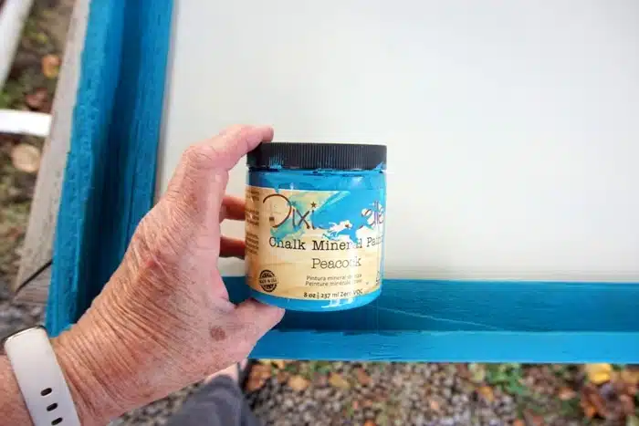 peacock blue Dixie Belle Chalk Mineral Paint for a chalkboard makeover