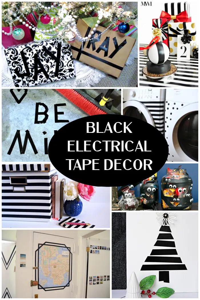 black electrical tape decor