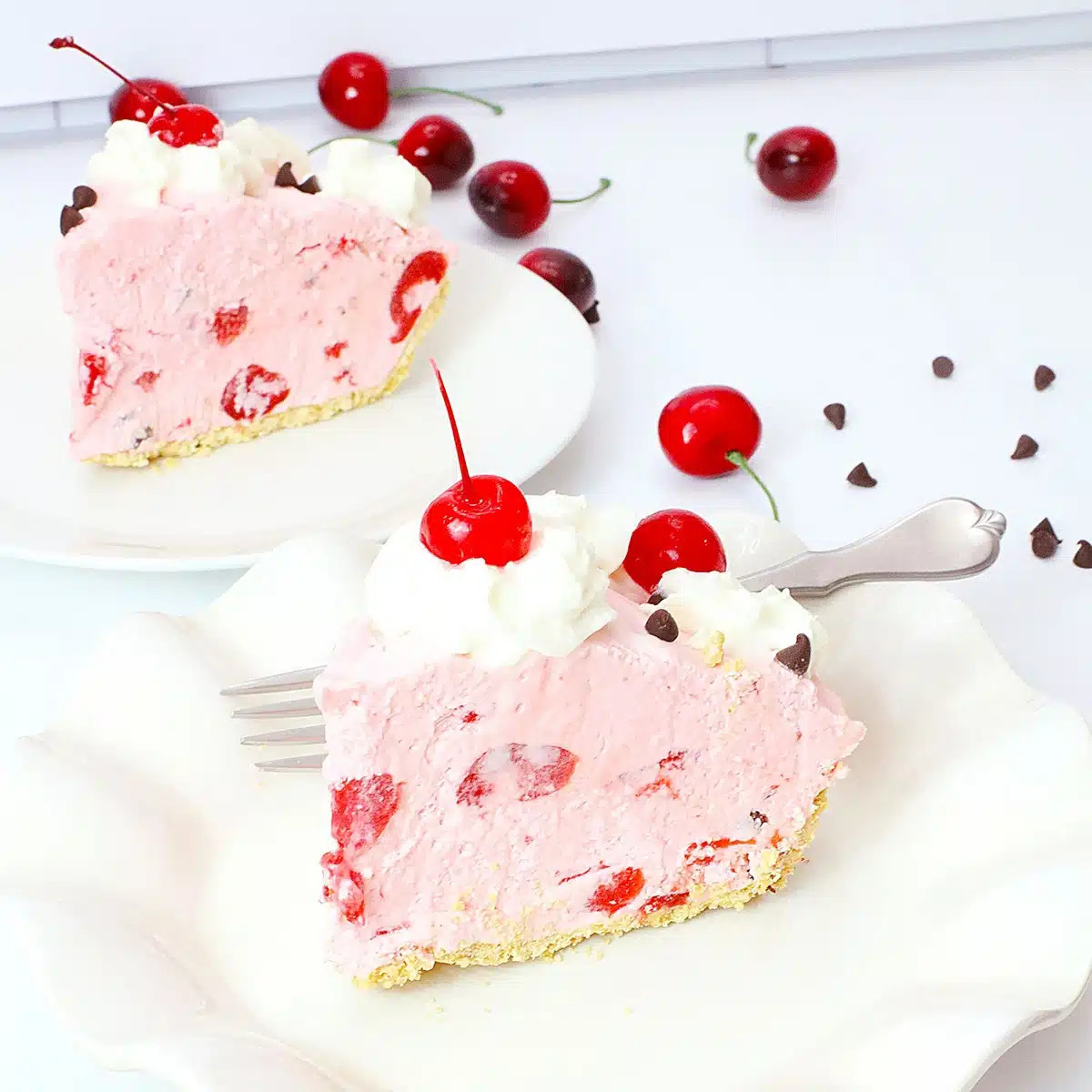fluffy Cherry Whip Pie with Cream Cheese