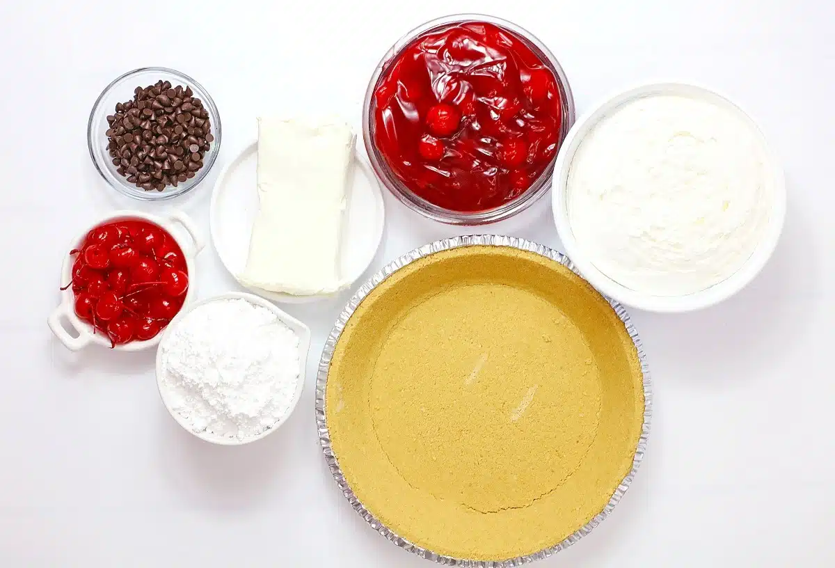 ingredients for cherry cream cheese pie