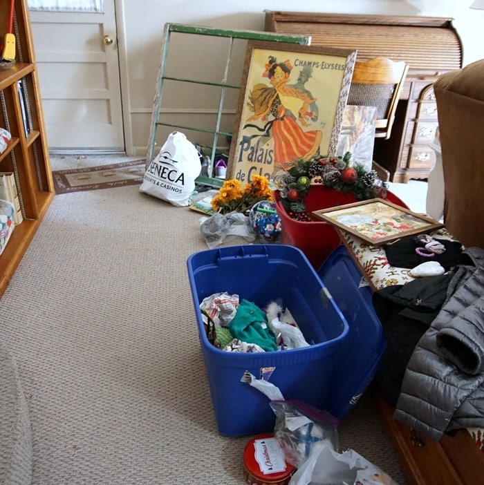the mess while decorating for Christmas Petticoat Junktion (6)