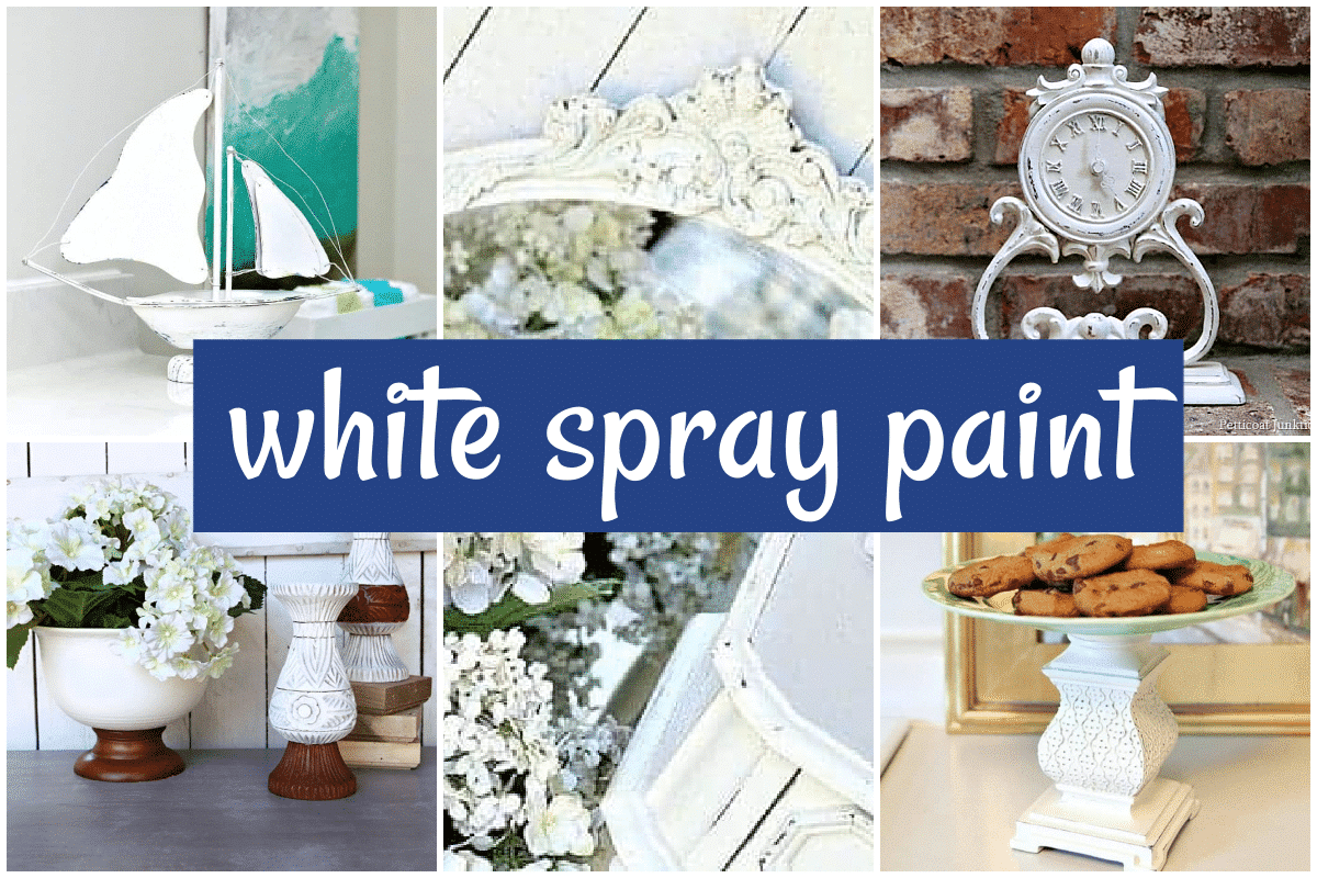 white spray paint thrift store projects