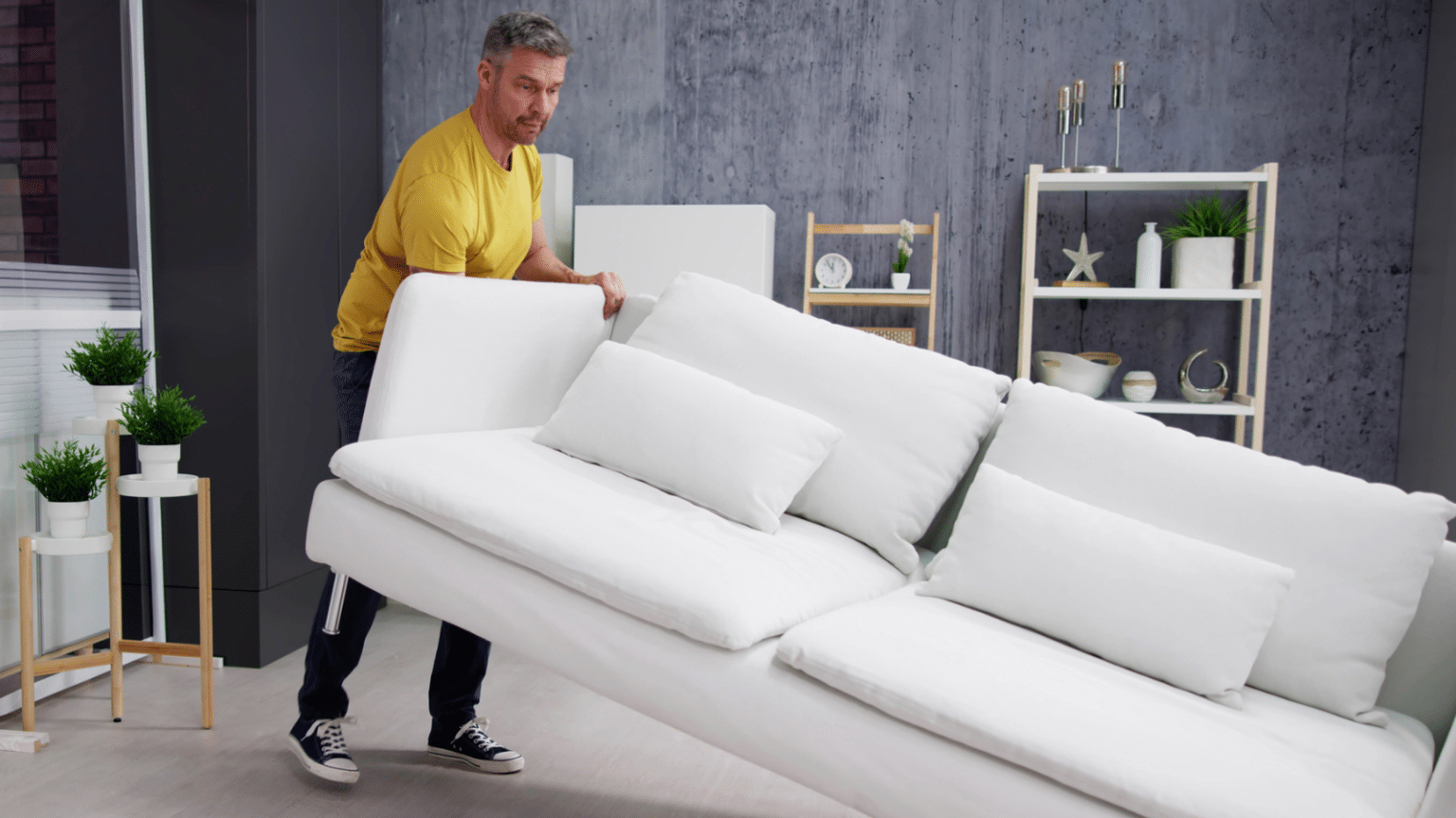 white sofa